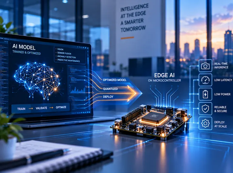 Microcontroller running an on-device machine learning model